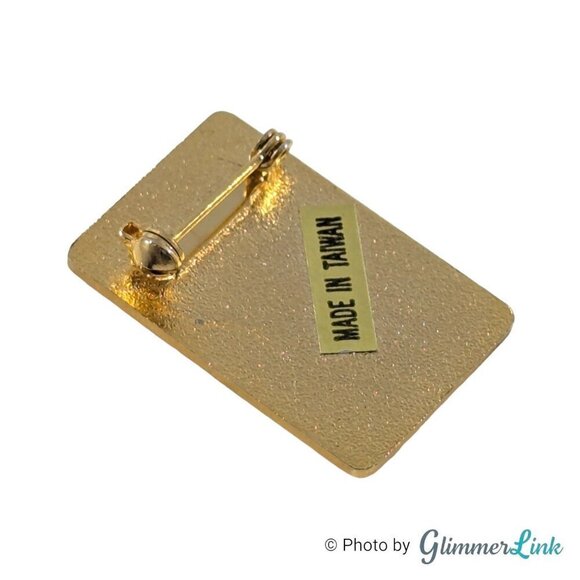 Vintage American Cancer Society Enamel Gold Tone Brooch Pin - Picture 3 of 6